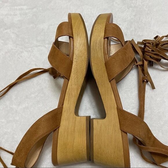 Sam Edelman Brown Wrap Me Heels Sandals Tassels Jenna - Picture 6 of 11